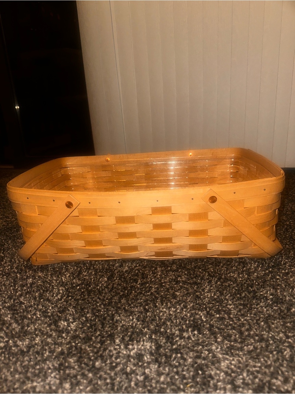 Longaberger Rectangular Handwoven Basket in Natural Tan